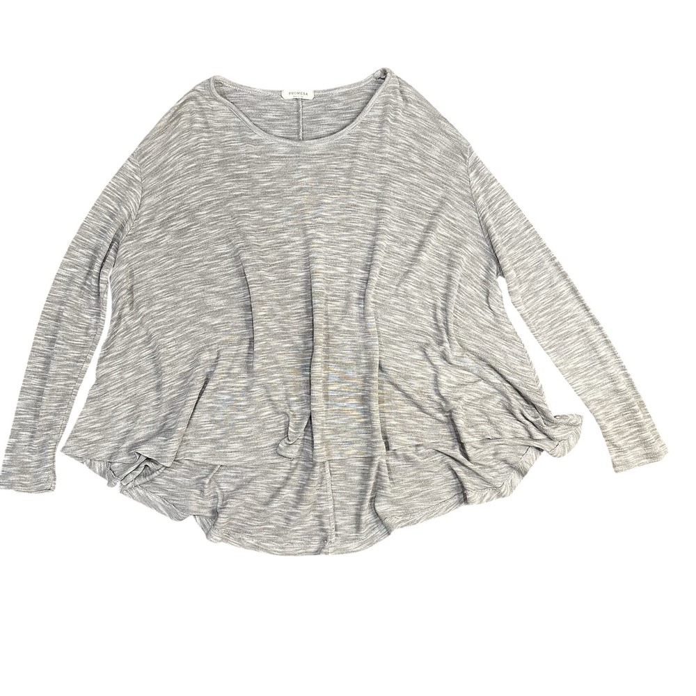 Womens Large Gray Oversized Flowy long sleeve Promesa Made In USA